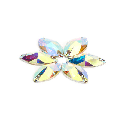 Navette, Crystal AB - Resin, Sew on Rhinestones