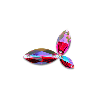 Terävä Soikea, Amethyst AB - Resin, Ommeltava Strassi