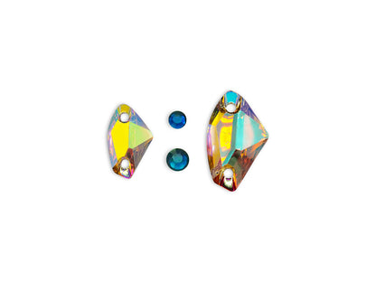 Galactic Axe, Green Zircon AB - Resin, Sew on Rhinestones