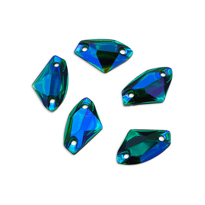 Galactic Axe, Green Zircon AB - Resin, Sew on Rhinestones