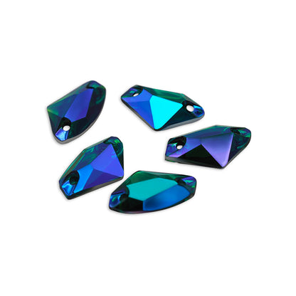 Galactic Axe, Green Zircon AB - Resin, Sew on Rhinestones