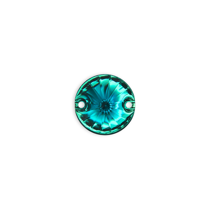 Rivoli Round, Green Zircon - Resin, Sew on Rhinestones