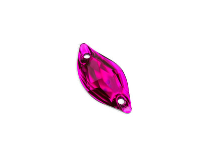 Leaf, Fuchsia - Resin, Sew on Rhinestones