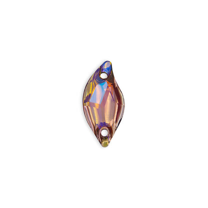 Leaf, Peach AB - Resin, Sew on Rhinestones