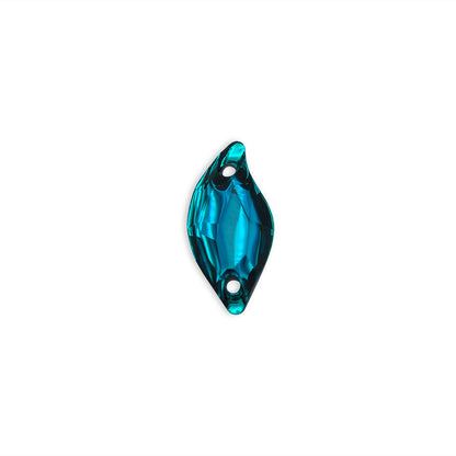 Leaf, Blue Zircon - Resin, Sew on Rhinestones