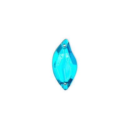 Leaf, Aquamarine - Glass, Sew on Rhinestones