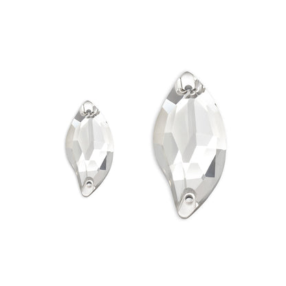 Leaf, Crystal Clear - Glass, Sew on Rhinestones