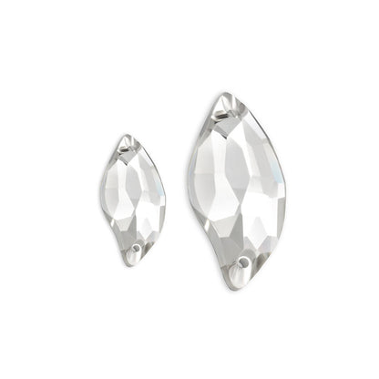 Leaf, Crystal Clear - Glass, Sew on Rhinestones