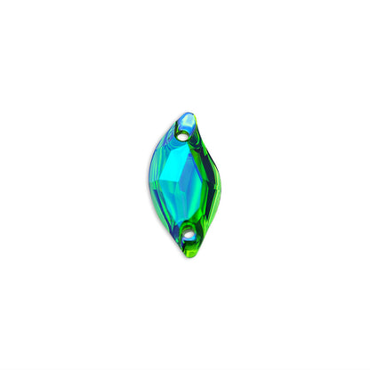 Leaf, Emerald AB - Resin, Sew on Rhinestones