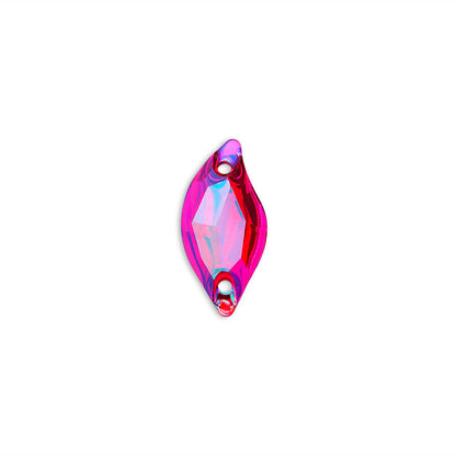 Leaf, Rose AB - Resin, Sew on Rhinestones
