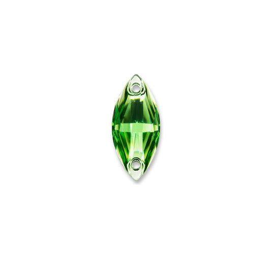 Terävä Soikea, Lt. Peridot - Resin, Ommeltava Strassi