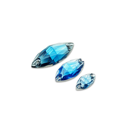 Navette, Lt. Sapphire - Resin, Sew on Rhinestones