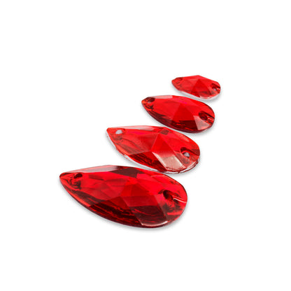 Teardrop, Lt. Siam - Resin, Sew on Rhinestone