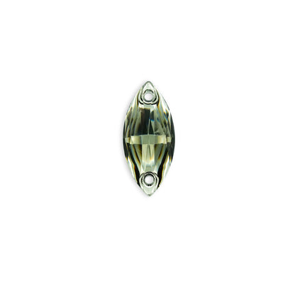 Navette, Grey - Resin, Sew on Rhinestones