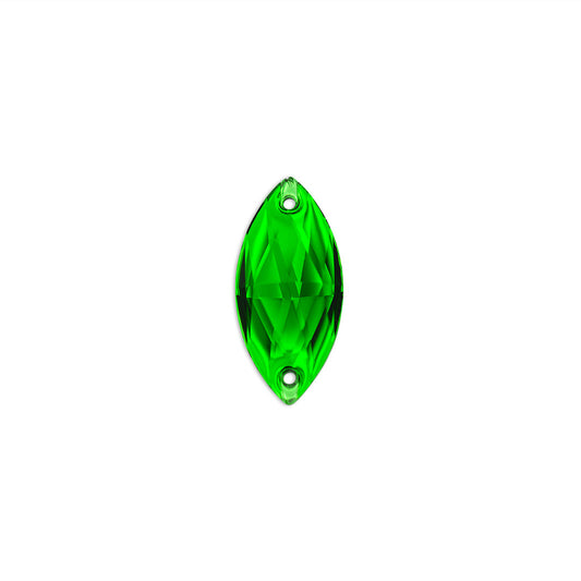 Terävä Soikea, Emerald - Resin, Ommeltava Strassi
