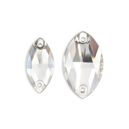 Navette, Crystal Clear - Glass, Sew on Rhinestones