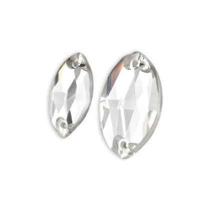 Navette, Crystal Clear - Glass, Sew on Rhinestones
