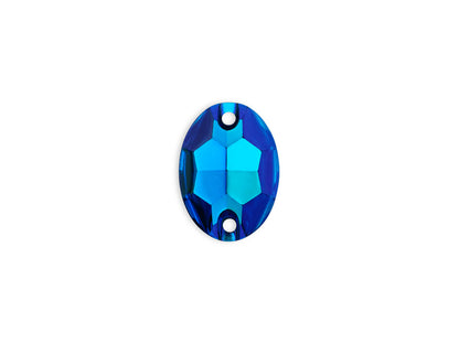 Oval, Sapphire AB - Resin, Sew on Rhinestone
