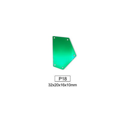 Mirror, Emerald, Shape P1 - P20, Acrylic, Sew on