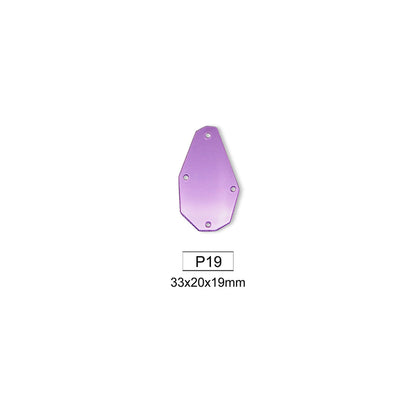Mirror, Medium Amethyst, Shape P1-P20, Acrylic, Sew on