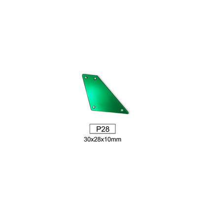 Mirror, Emerald, Shape P21 - P40, Acrylic, Sew on