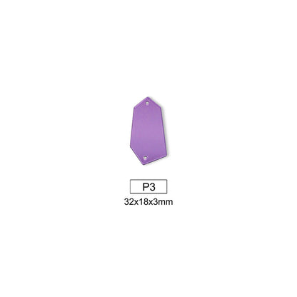 Mirror, Medium Amethyst, Shape P1-P20, Acrylic, Sew on