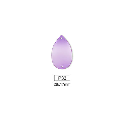Mirror, Medium Amethyst, Shape P21-P40, Acrylic, Sew on