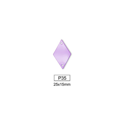 Mirror, Medium Amethyst, Shape P21-P40, Acrylic, Sew on