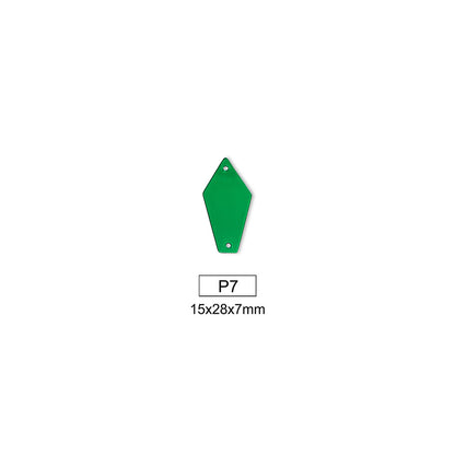 Mirror, Emerald, Shape P1 - P20, Acrylic, Sew on