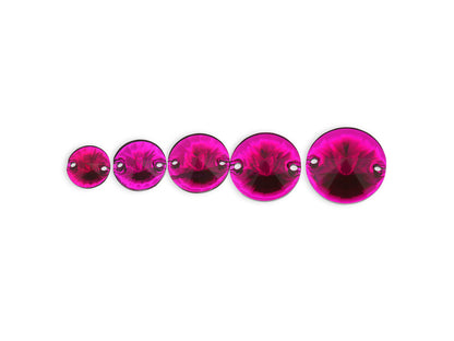 Rivoli Pyöreä, Fuchsia - Resin, Ommeltava Strassi
