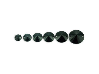 Rivoli Pyöreä, Jet Black - Resin, Ommeltava Strassi