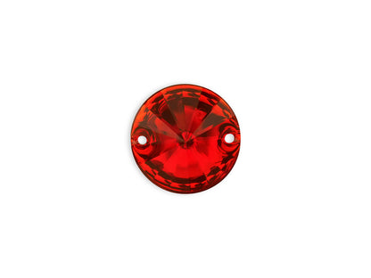 Rivoli Round, Lt. Siam - Resin, Sew on Rhinestones