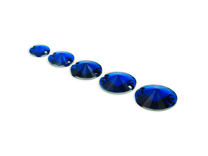 Rivoli Pyöreä, Sapphire - Resin, Ommeltava Strassi