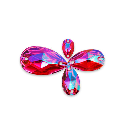 Teardrop, Rose AB - Resin, Sew on Rhinestone