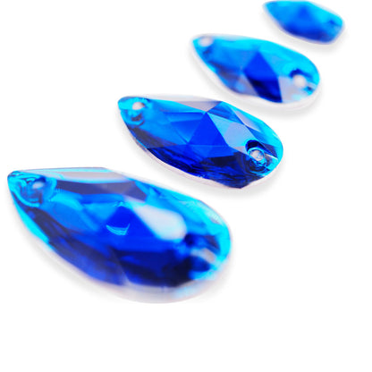 Teardrop, Sapphire - Resin, Sew on Rhinestone