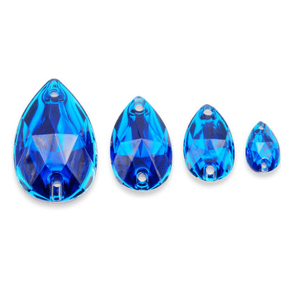 Teardrop, Sapphire - Resin, Sew on Rhinestone