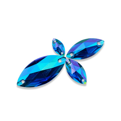 Navette, Sapphire AB - Resin, Sew on Rhinestones