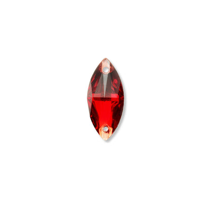 Navette, Siam - Resin, Sew on Rhinestones