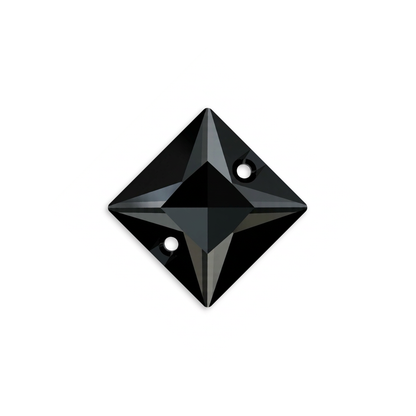 Square, Jet Black - Resin, Sew on Rhinestones