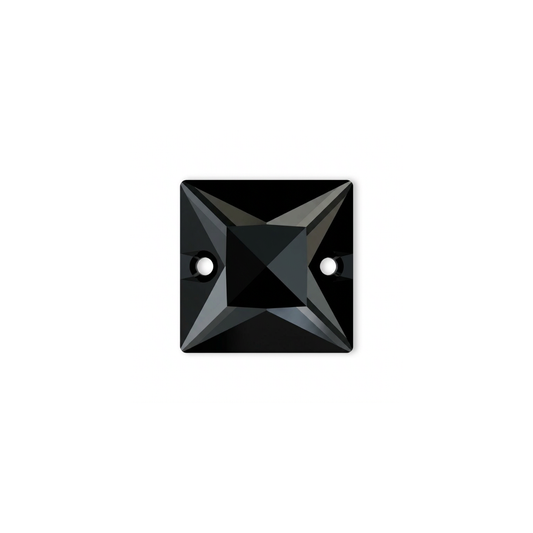 Square, Jet Black - Resin, Sew on Rhinestones