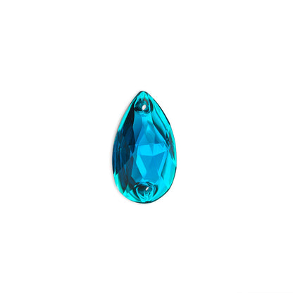 Teardrop, Green Zircon - Resin, Sew on Rhinestone