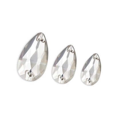 Teardrop, Crystal Clear - Glass, Sew on Rhinestone