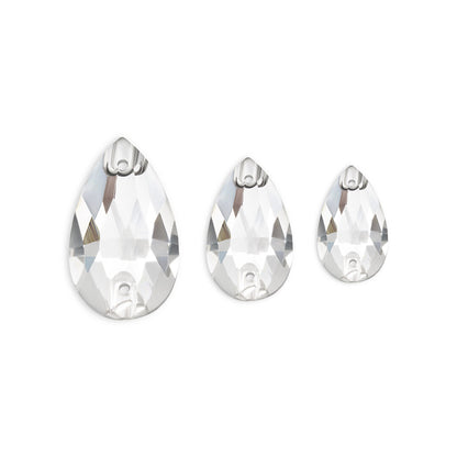 Teardrop, Crystal Clear - Glass, Sew on Rhinestone