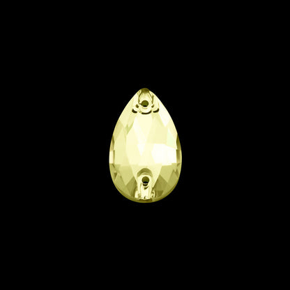 Teardrop, Jonquil - Glass, Sew on Rhinestones