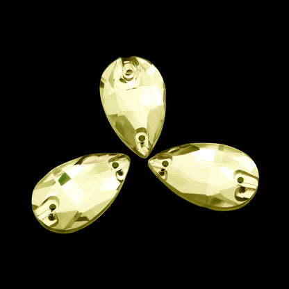 Teardrop, Jonquil - Glass, Sew on Rhinestones