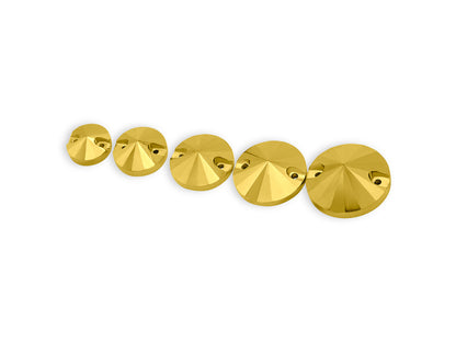 Rivoli Round, Aurum Gold - Glass, Sew on Rhinestones