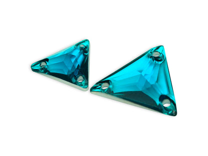 Triangle, Blue Zircon - Resin, Sew on Rhinestone