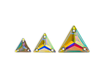 Triangle, Crystal AB - Resin, Sew on Rhinestone