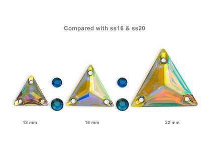 Triangle, Lt. Siam AB - Resin, Sew on Rhinestone