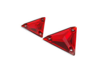 Triangle, Lt. Siam - Resin, Sew on Rhinestone